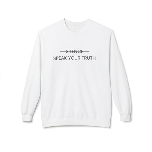 Speak Your Truth Unisex Crewneck Sweatshirt | Inspirational Casual Wear (Black Letter)