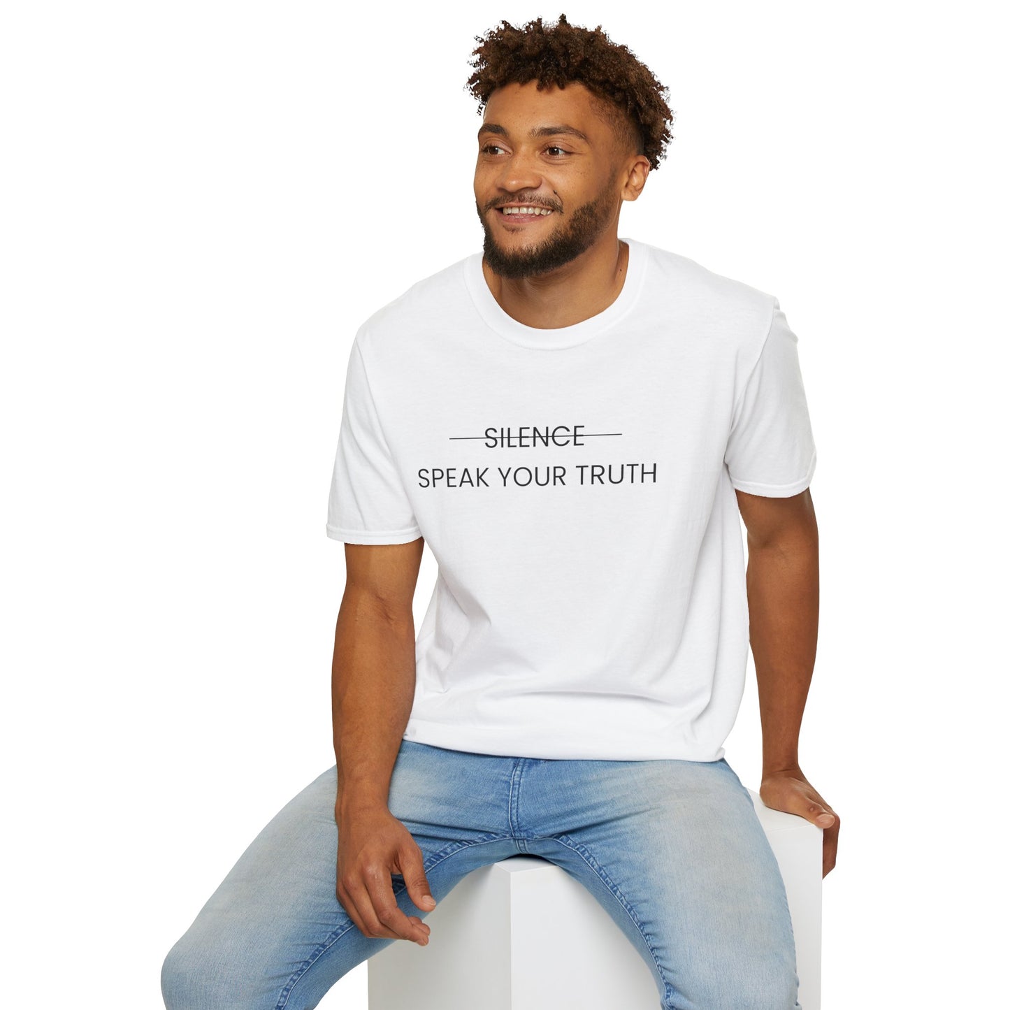 Speak Your Truth Unisex Softstyle T-Shirt (Black Letter)