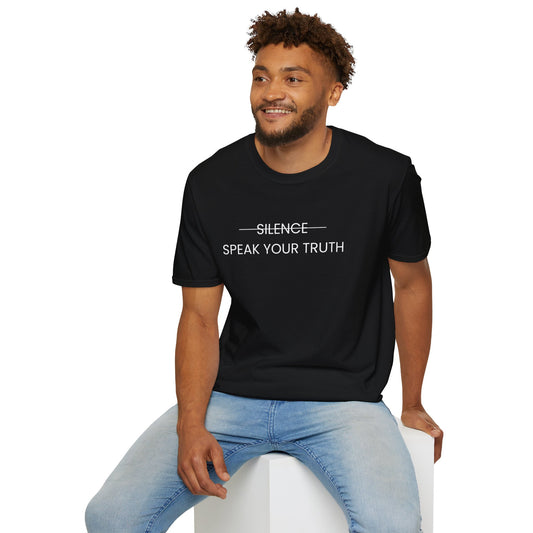 Speak Your Truth Unisex Softstyle T-Shirt (White Letter)