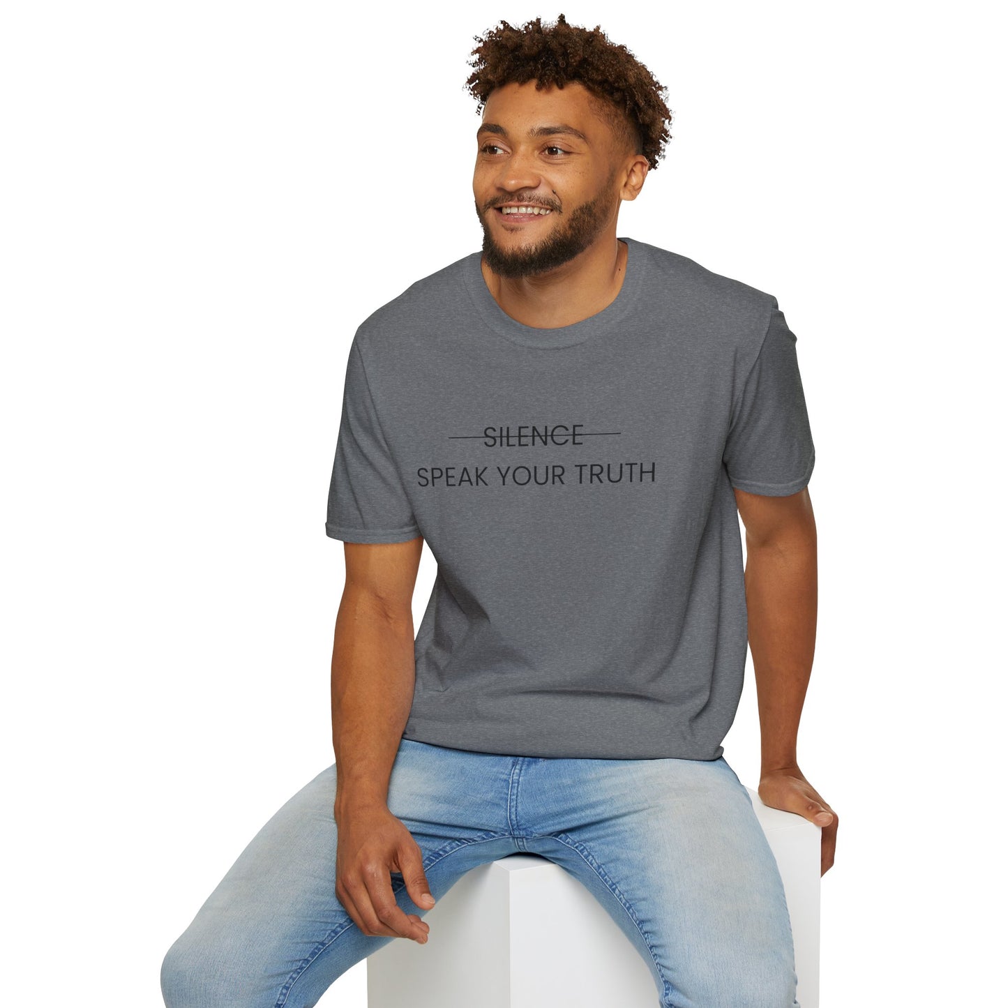 Speak Your Truth Unisex Softstyle T-Shirt (Black Letter)